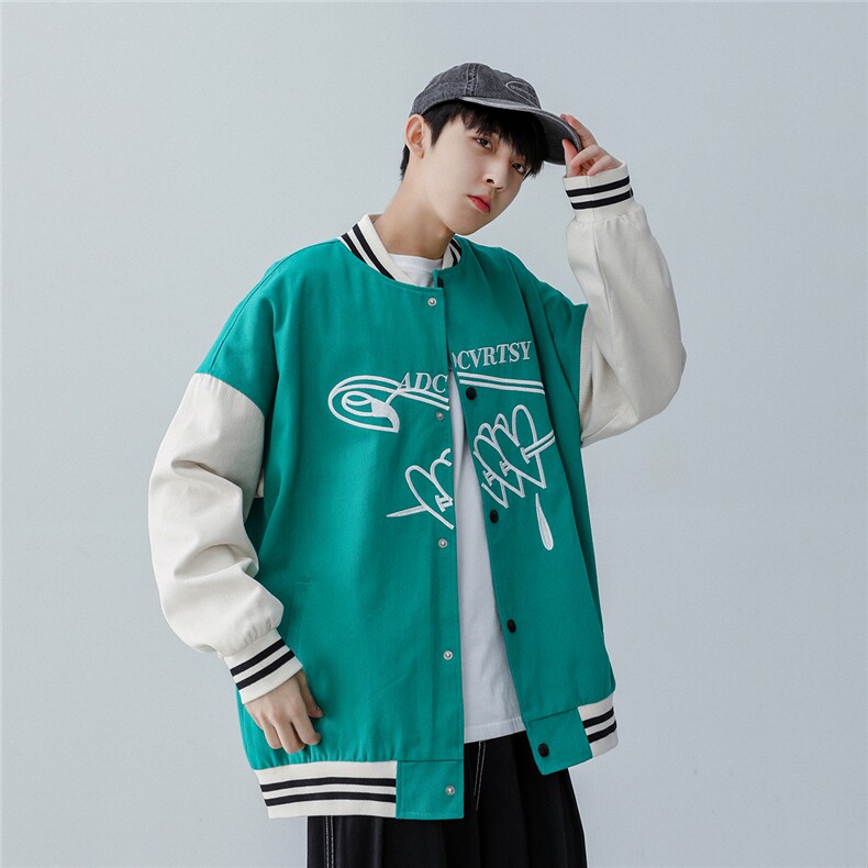 26春季款潮流休闲宽松情侣刺绣夹克外套JK9107/P30,男装夹克,星座202
