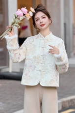新中式国风盘扣刺绣棉衣短外套女2025秋冬新款洋气减龄轻薄款棉服，女装棉衣/棉服，依如秀(原杭风阁)