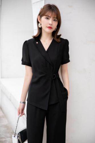 现货供应：套装两色M一XXL，女装职业装，拉思维加丝