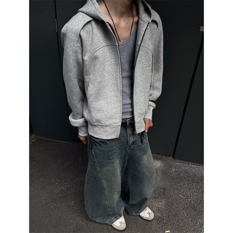 2025新款重磅连帽卫衣外套男oversize美式高街宽松情侣装开衫,女装短外套,四季星座505