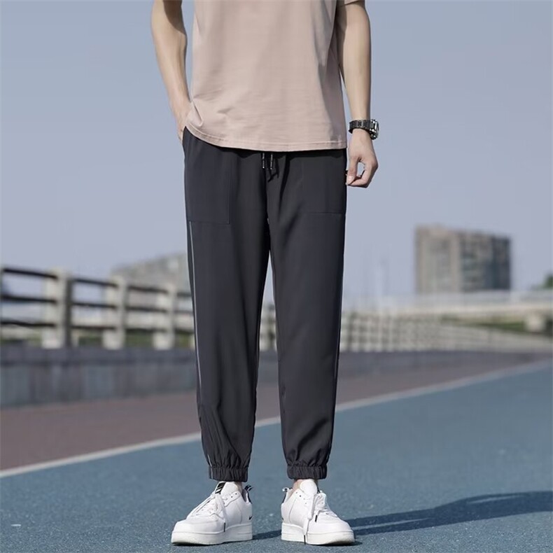 束脚宽松型时尚潮牌长裤运动裤纯色新款男夏季潮休闲裤762/P30,男装休闲裤,星座506