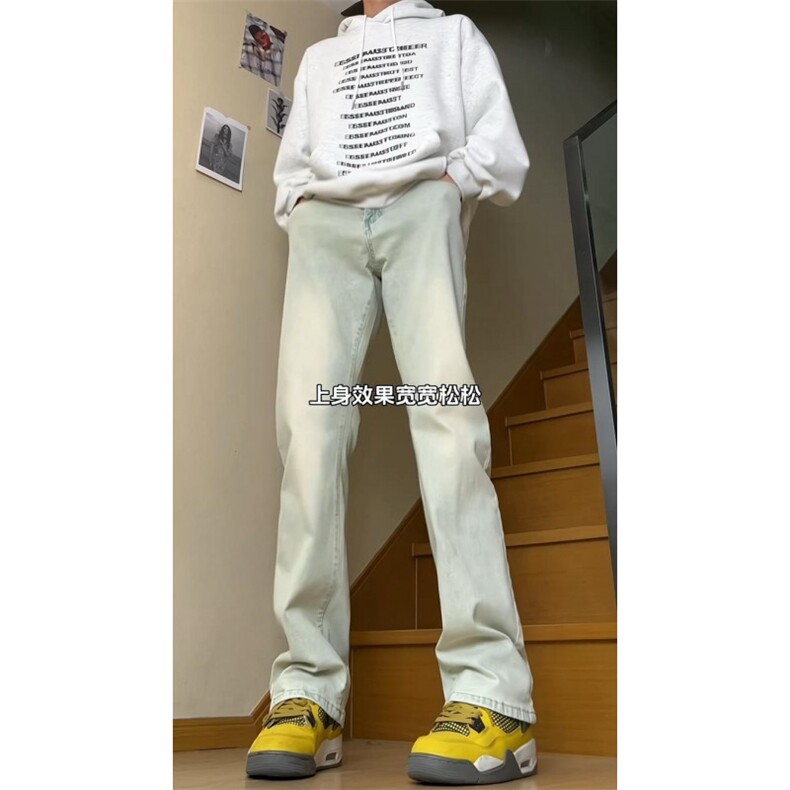 K2507-特p38<网络图>微辣微弹牛仔裤裤长裤黄泥色,男装牛仔裤,星座103A-1