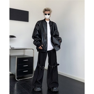 机能风皮衣外套男潮牌  炸街休闲夹克JK8014/P68图片