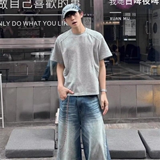 【有货】DT25-1-特P40小众设计解构破洞短袖T恤男夏季重磅纯棉T恤，男装T恤，星座603-2