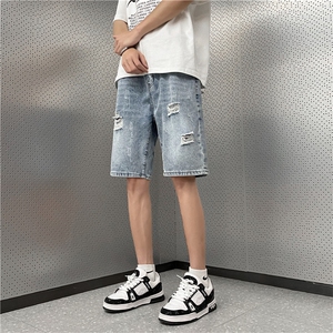 2023夏季新款港风美式高街vibe百搭休闲破洞牛仔短裤 DK264-P40图片