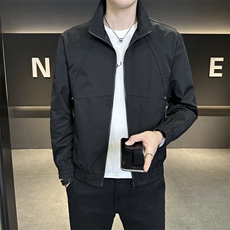 秋季外套男2025款时尚立领百搭休闲纯色工装男夹克JK9215P90控138，男装夹克，星座914