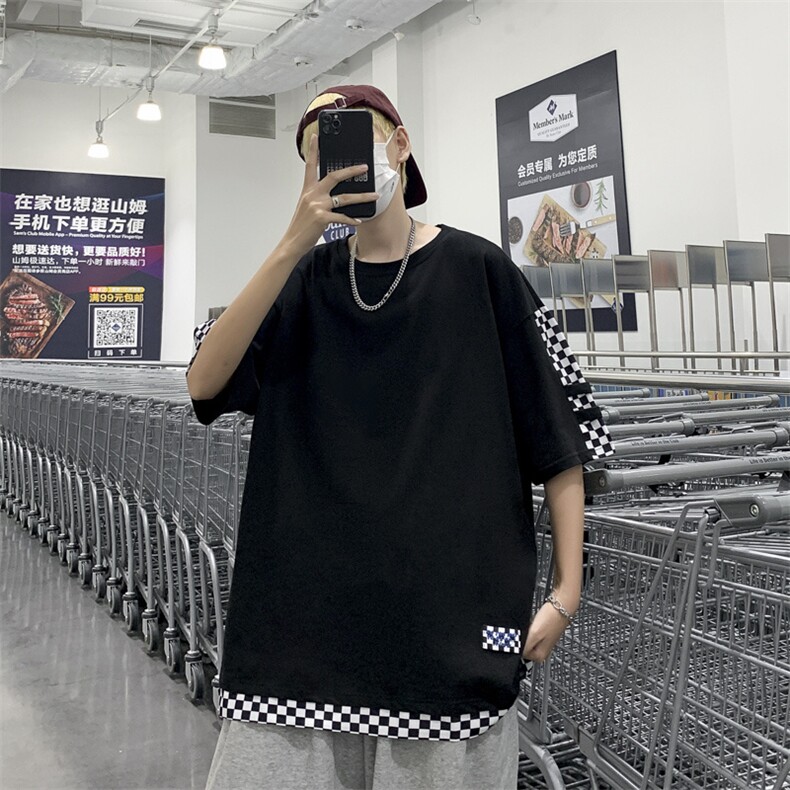 设计感宽松短袖t恤男夏季2024潮牌青少年雅痞休闲五分袖体恤,男装T恤,星座1013
