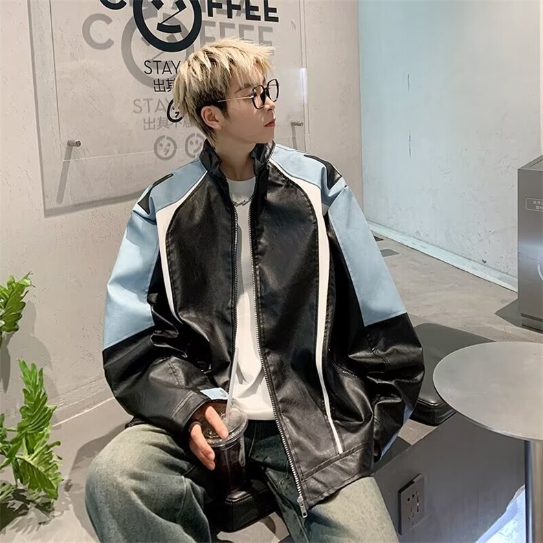 春季机车服男士PU皮衣新款时尚外套HT43P85,男装皮衣,星座1116-2