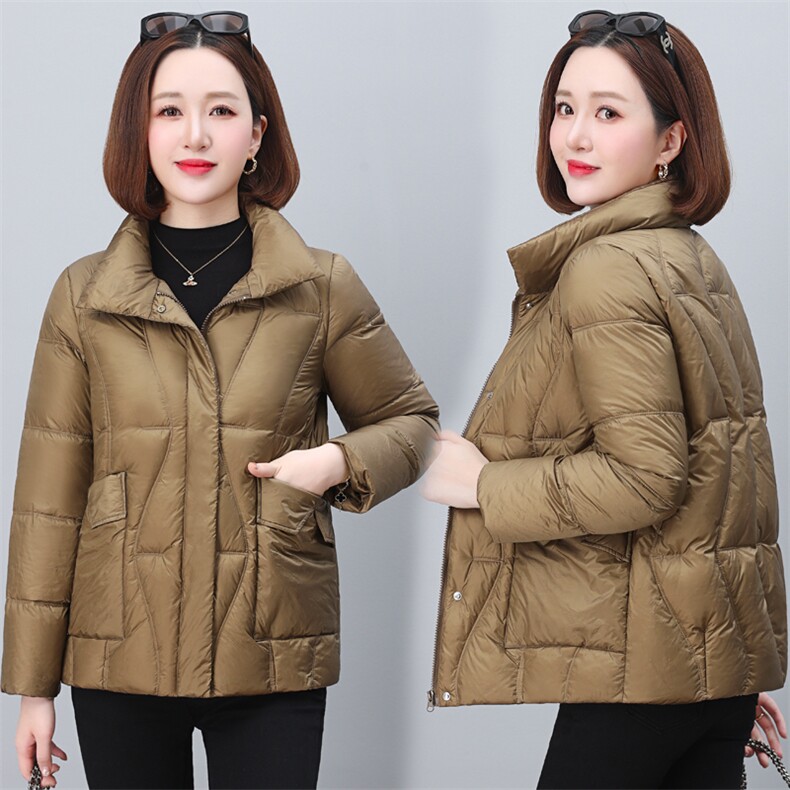 时尚休闲女士立领羽绒棉服女2025冬季新款洋气宽松小个子棉袄外套,女装棉衣/棉服,木橙西子