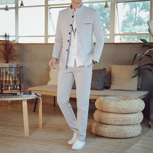 中山装西服套装男唐装西装两件套风外套A334-TZ107-P150图片