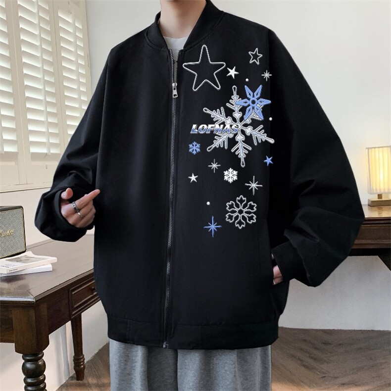 1506-1/JBF151/P49雪花刺绣重磅开衫卫衣男款情侣连帽衫春季外套,女装短外套,星座1506-1