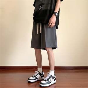 2024夏季日系五分西裤男女宽松中裤垂感西装短裤潮牌 D6*P30控48图片