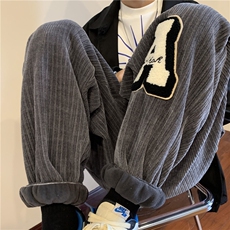 2025冬季新款雪尼尔字母刺绣保暖卫裤束脚裤A316-1-K1058P65控78，男装休闲裤，星座906（原电商a316-1）