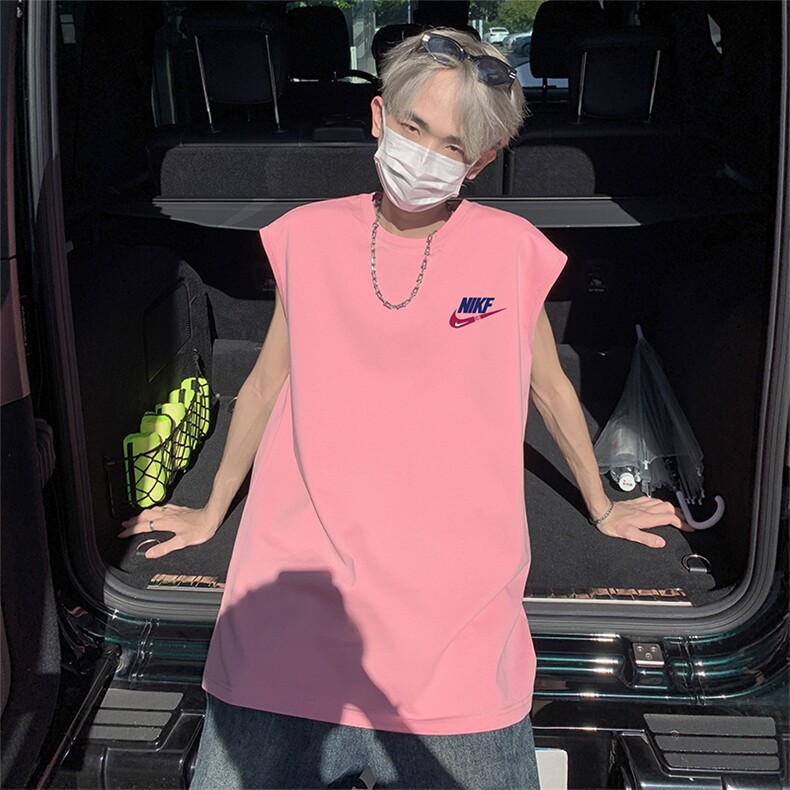 美式直播抖音得物品质纯棉250克无袖背心T恤T2533P25控39，男装背心/马甲，电商C408-1(原B339-1)