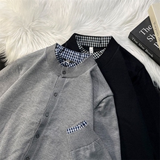 假两件针织开衫男女韩版潮流宽松百搭2025秋冬ins毛衣MZ876-P76，男装针织衫/毛衣，星座412-3