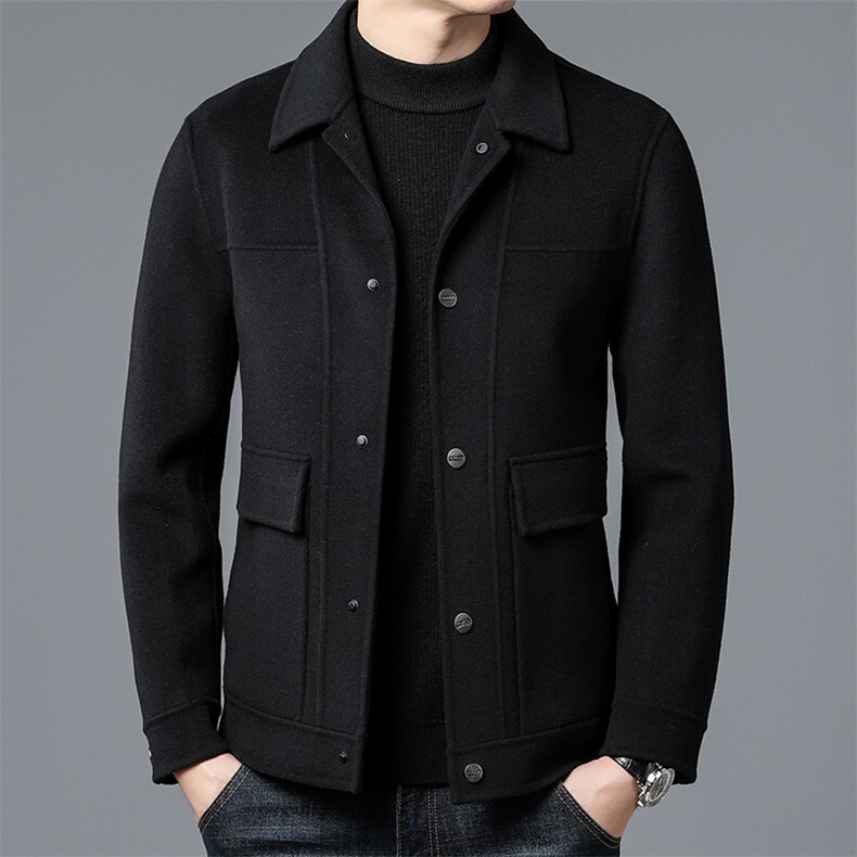 M7611-78钱塘2020-2新款男士秋冬时尚休闲百搭短款呢子外套P320，男装毛呢大衣，钱塘207-2