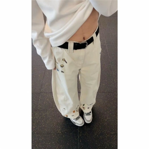 【特价款】牛仔裤男刺绣弯刀裤宽松  P45  Y662图片