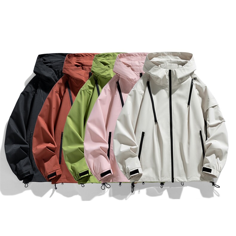 大货三防夹克多拉链冲锋衣宽松男外套DSA157B-JK1562-P60，男装夹克，电商A157B