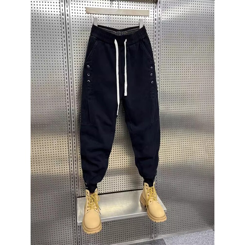1506-1/KT11331/P51黑色休闲裤子男士春季新款简约百搭束脚裤子潮,男装休闲裤,星座1506-1