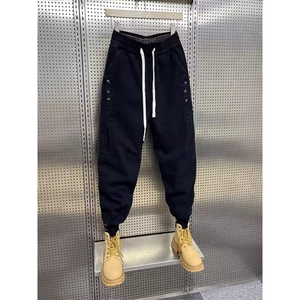 1506-1/KT11331/P51黑色休闲裤子男士春季新款简约百搭束脚裤子潮
