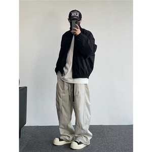 青少年春季新款立领飞行夹克外套简约宽松休闲百搭冲锋衣PY04P65图片
