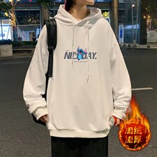 WY2173-P35加绒款-P40纯棉连帽卫衣男大码运动帽衫宽松薄外套男,男装卫衣,电商A040