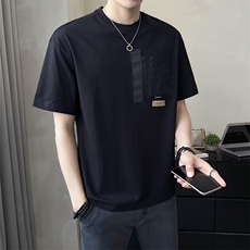 数据款男短袖T恤时尚潮流刺绣圆领贴袋短袖A329-5529-P50，男装T恤，电商A329