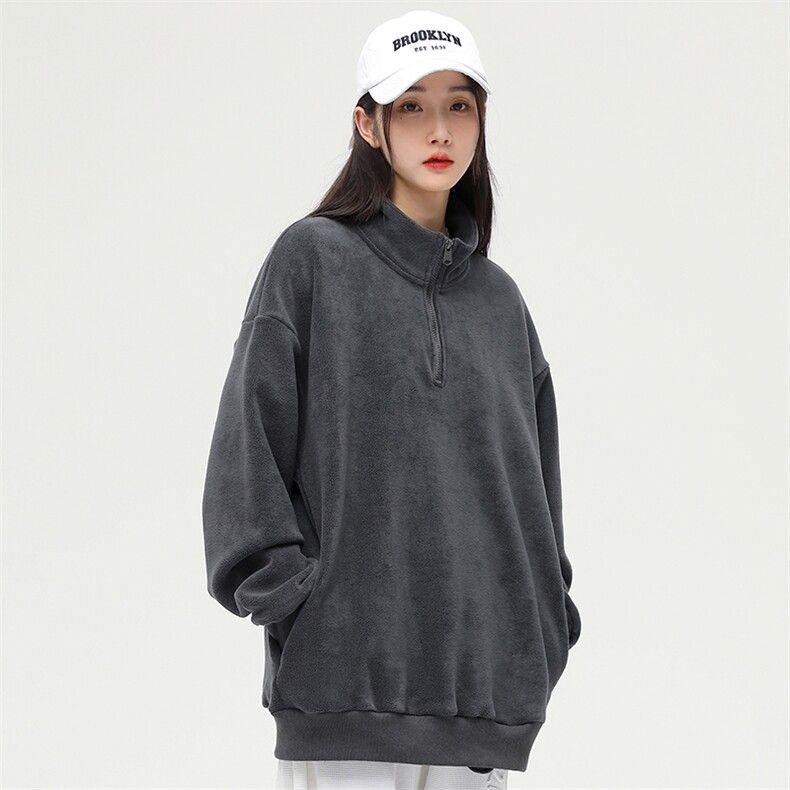 奥粒绒外套基础纯色休闲百搭立领套头卫衣男女同款EY3661-P80,女装短外套,电商B306