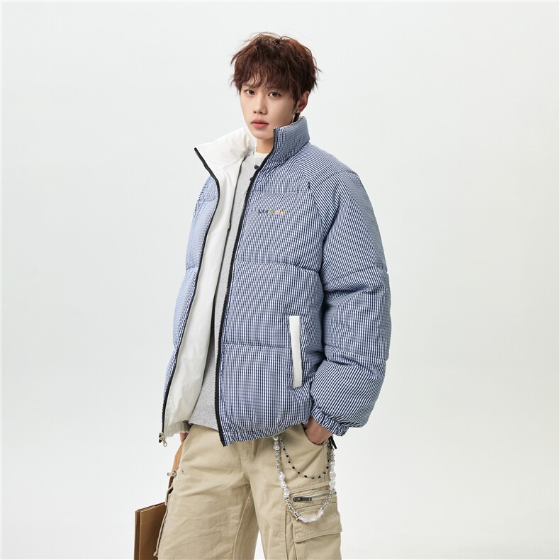 XZ-230-1MY700男模无影墙轻奢格子刺绣双面穿休闲面包服P118控158，鞋类箱包手腕包，星座230-1