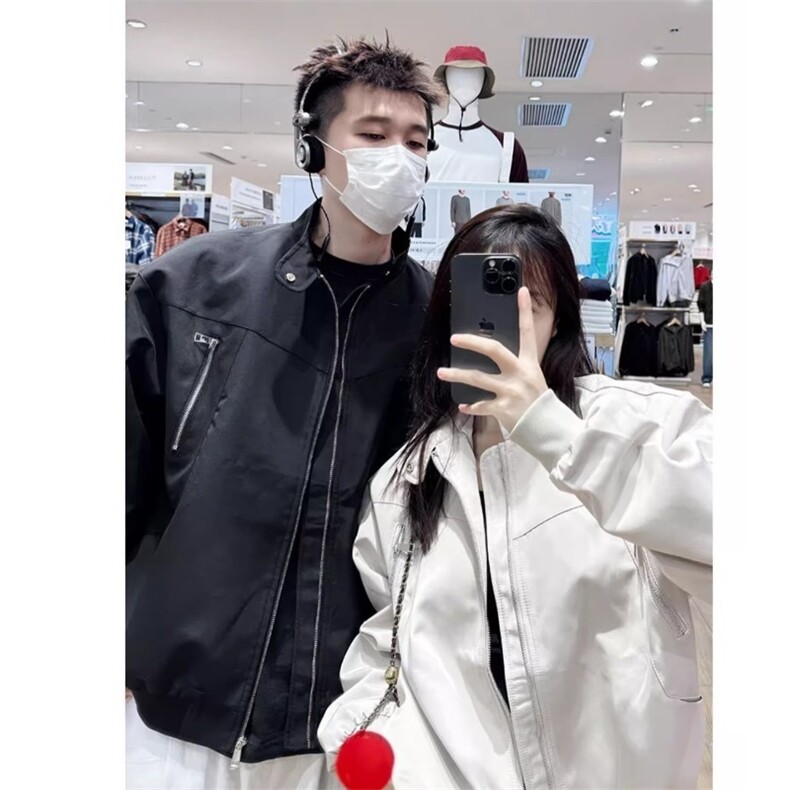 立领工装飞行员夹克男春秋新款美式复古宽松拉链设计感棒球服外套,男装夹克,星座1210-1
