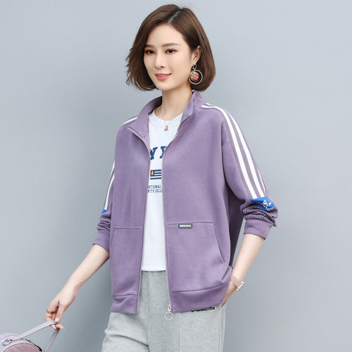 2023春装新款时尚休闲气质圆领个性宽松舒适开衫卫衣外套,女装T恤,丽影随形