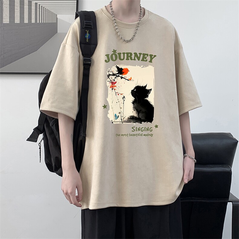 麂皮绒短袖t恤男大码半袖男 JD82433-P25图片
