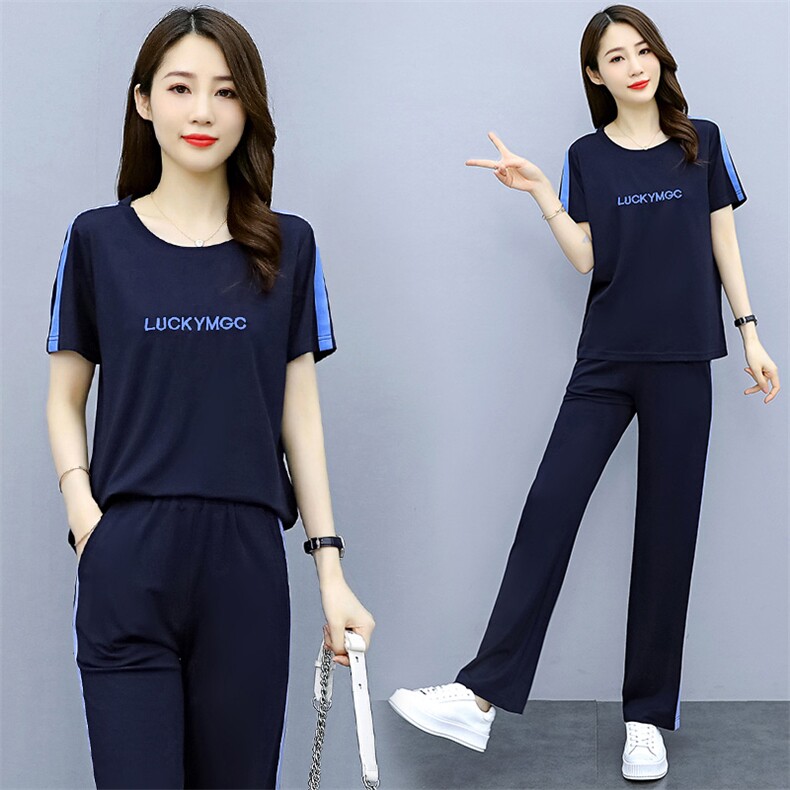 休闲时髦运动卫衣套装女2025年春装新款气质显瘦洋气阔腿裤两件套,女装套装/套裙,梦依杭