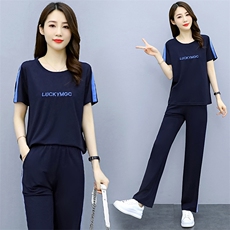 休闲时髦运动卫衣套装女2025年春装新款气质显瘦洋气阔腿裤两件套，女装套装/套裙，梦依杭