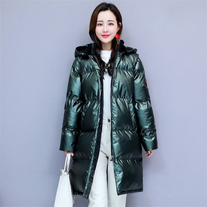 气质时尚潮流连帽棉衣/棉服长袖中长款2020年冬季修身图片