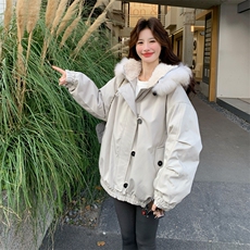 新款！赵露思同款真狐狸毛派克服工装外套2C133-6005-P275-K398，女装派克服，2C133