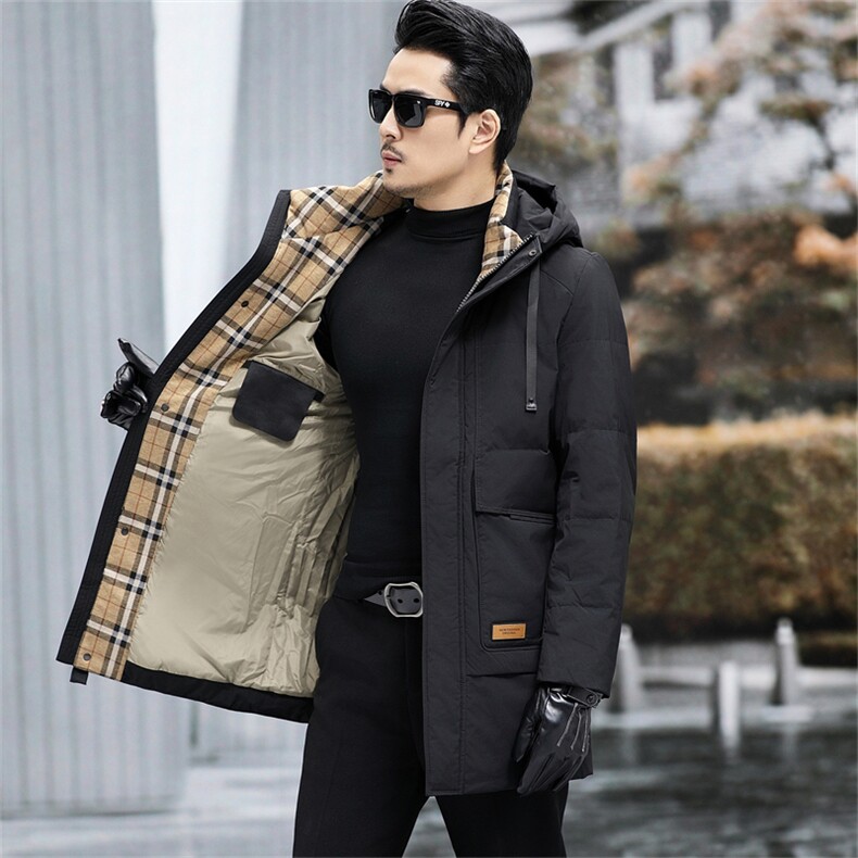冬季男装中青年90%鸭绒羽绒服外套男中年休闲时尚连帽羽绒服大衣,男装羽绒服,钱塘723