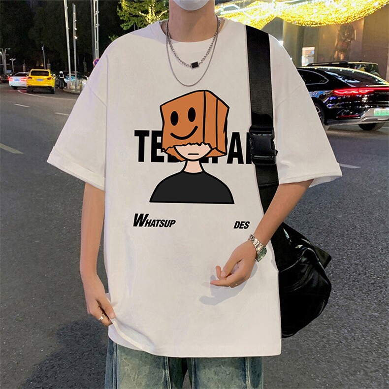 T769大码宽松纯棉运动圆领体恤衫oversize短袖T恤男重磅T,男装T恤,星座304A-1