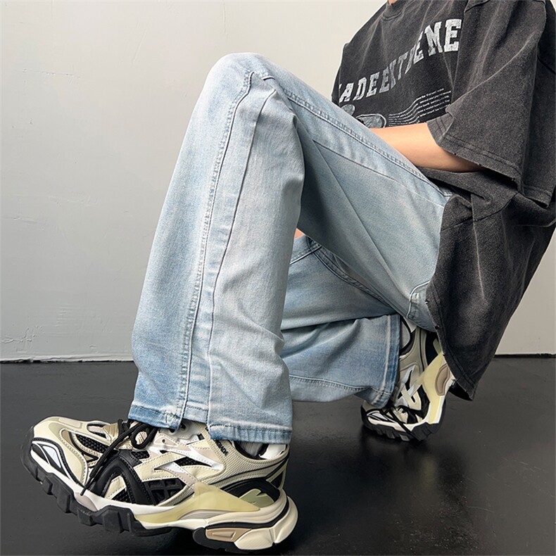 C2049-TP3568秋季新款ins高街水洗牛仔长裤男宽松休闲长裤,男装休闲裤,电商A102