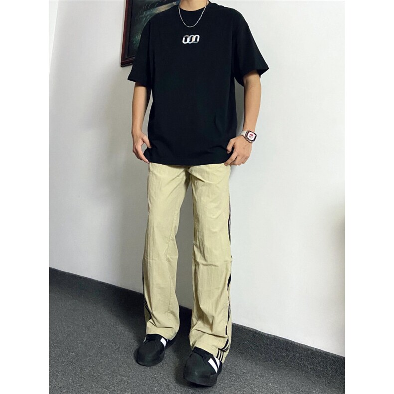 320g重磅欧美潮牌t恤男夏季小领口正肩短袖美式高街cleanfit半袖,男装T恤,星座715-7