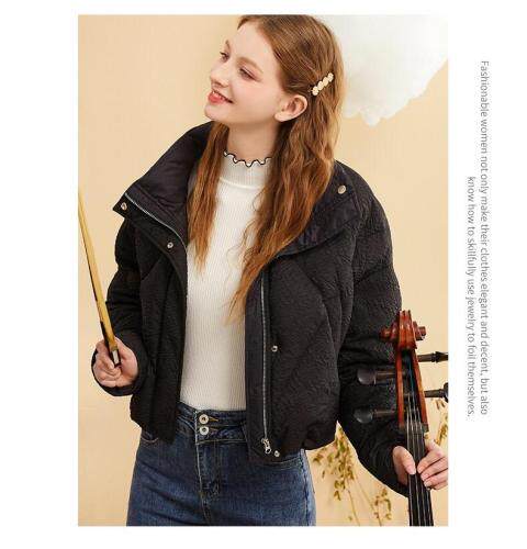 2021冬款新款韩版进口暗印花90绒羽绒服，女装羽绒服，红雀纺