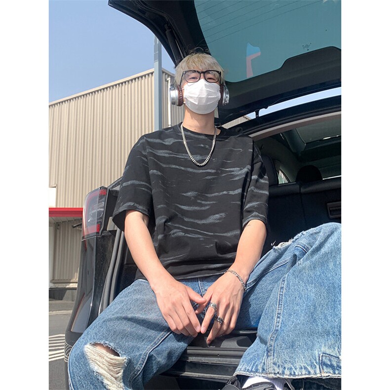 夏季潮牌扎染短袖T恤男宽松大码美式半袖体恤衫T3649-特价P30,男装T恤,电商A007