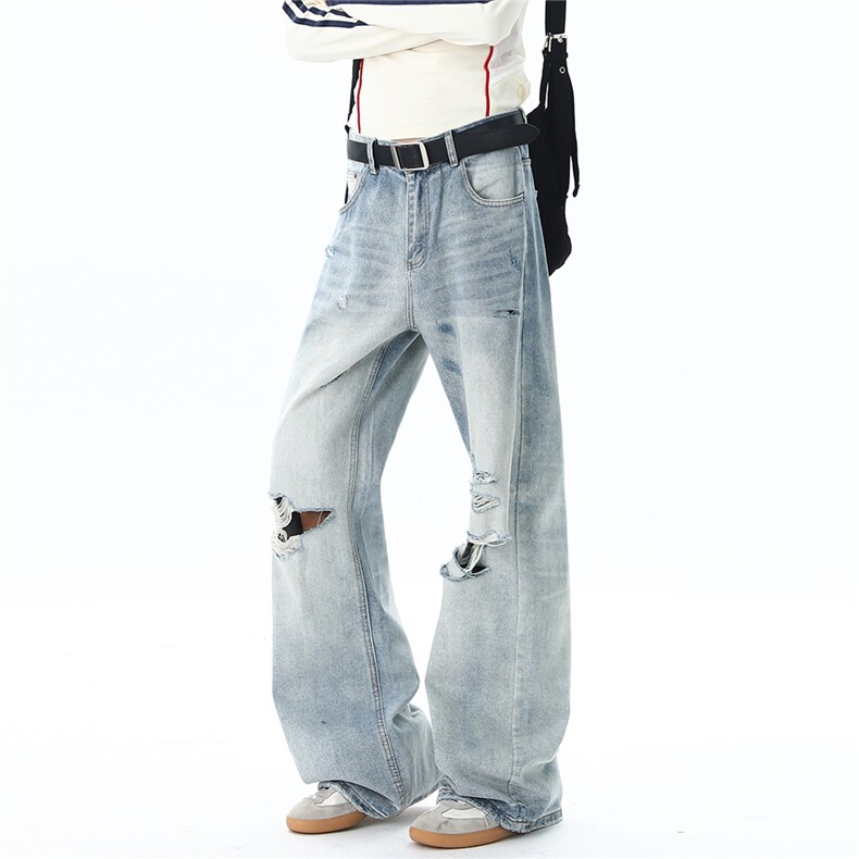 D2588024P65控68全新升级YKK拉链高品质破洞牛仔裤，男装牛仔裤，电商D258