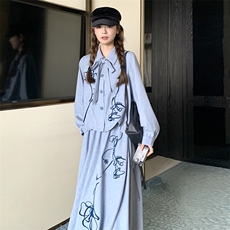 【含买家秀】2025新中式刺绣上衣半身裙套装2C372-9030-P165控228，女装短外套，2C372