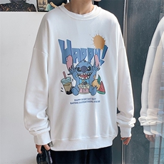 S6077-P35加绒-P40春季圆领卫衣男大码韩版宽松长袖外套男，男装卫衣，电商A040