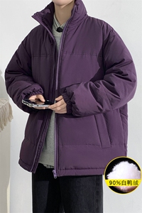 2023冬上新青少年加绒加厚上衣百搭纯色羽绒服外套男女 8351-P160图片