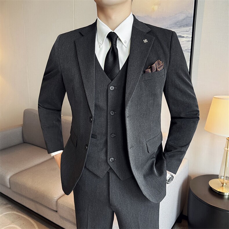 507A-SJT812-P2102025春装时尚男士英伦双扣媳妇三件套,男装西服套装,星座507A（原星座306B-2）