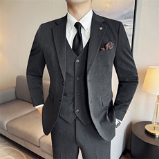 507A-SJT812-P2102025春装时尚男士英伦双扣媳妇三件套，男装西服套装，星座507A（原星座306B-2）