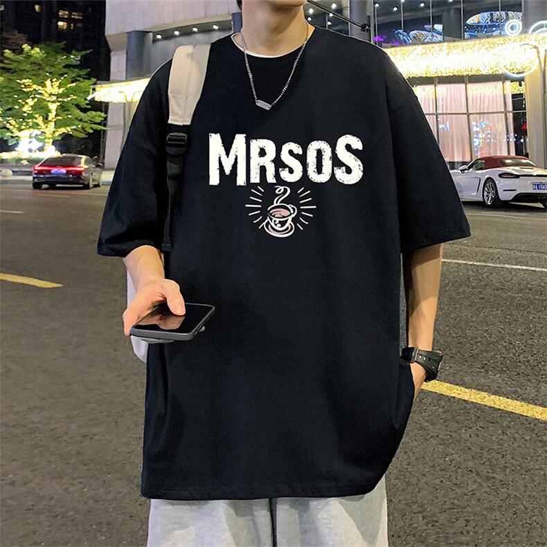 T816宽松短袖T恤男夏季2025新款半袖港风chic潮牌男生体恤衫,男装T恤,星座304A-1