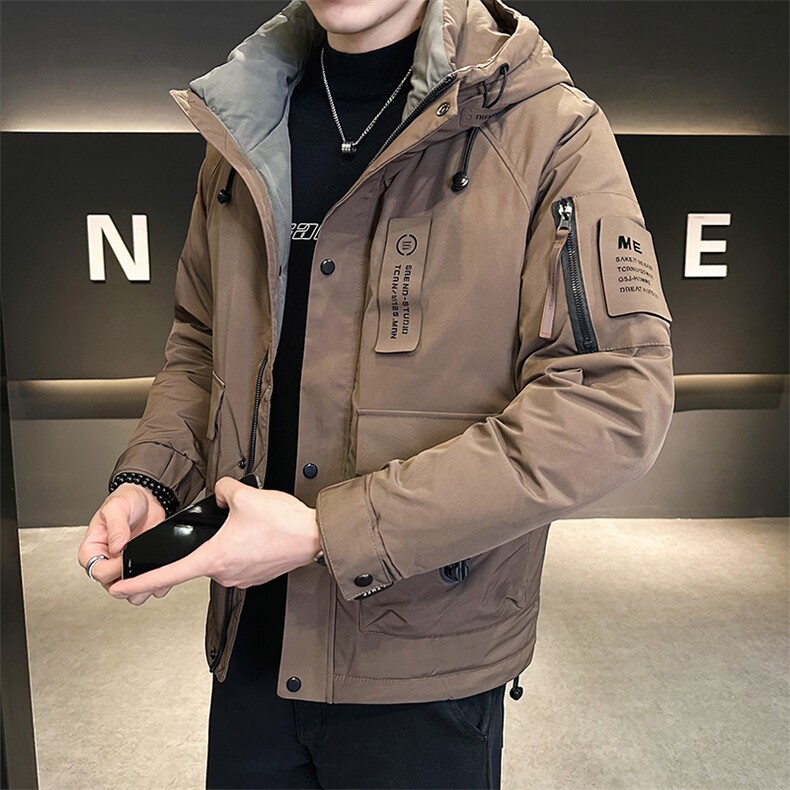 羽绒服男冬季2026年新款潮牌冲锋衣工装帅气加厚高端连帽外套,男装羽绒服,钱塘6003（原4033）